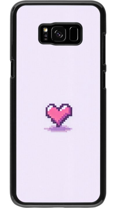 Coque Samsung Galaxy S8+ - Pixel Coeur Violet Clair