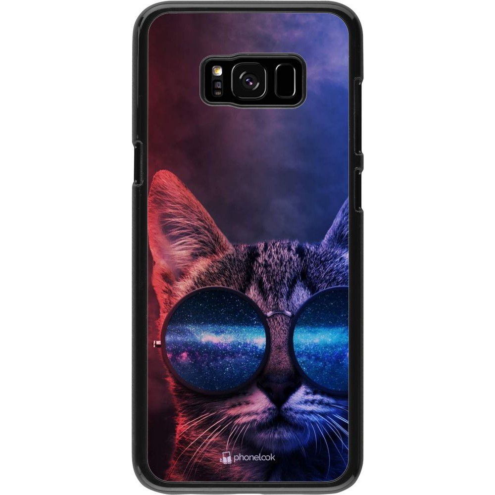 Coque Samsung Galaxy S8+ - Red Blue Cat Glasses