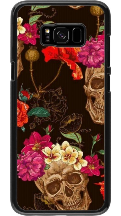 Hülle Samsung Galaxy S8+ - Skulls and flowers