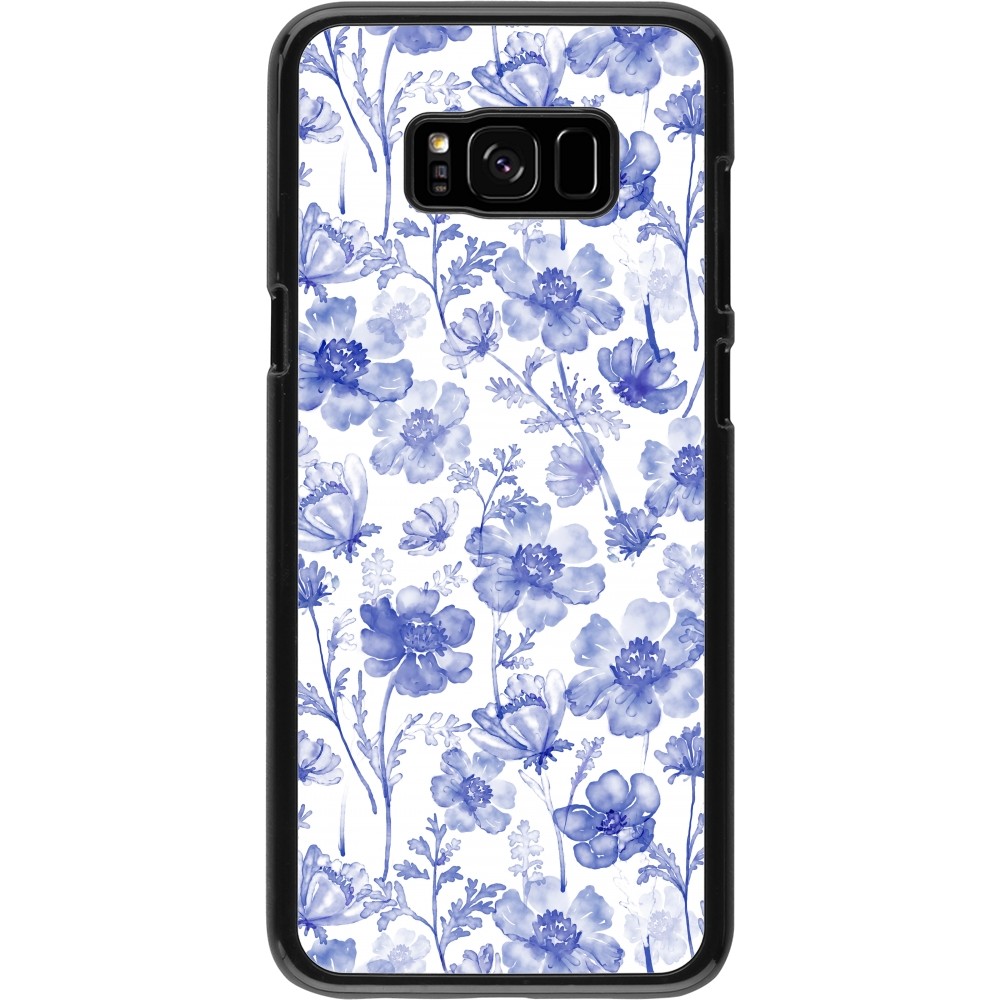 Samsung Galaxy S8+ Case Hülle - Spring 23 watercolor blue flowers