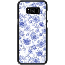 Samsung Galaxy S8+ Case Hülle - Spring 23 watercolor blue flowers