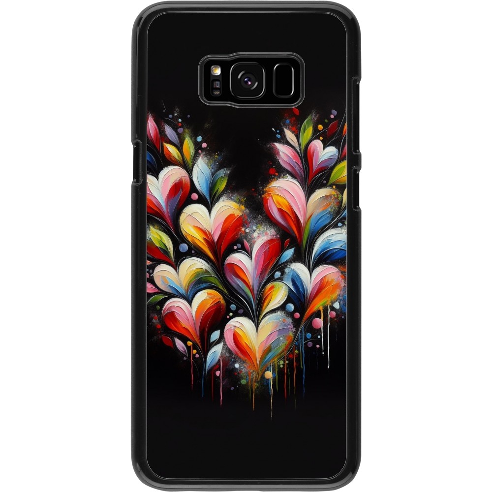 Samsung Galaxy S8+ Case Hülle - Valentin 2024 Schwarzes Herz Abstrakt