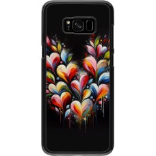 Samsung Galaxy S8+ Case Hülle - Valentin 2024 Schwarzes Herz Abstrakt