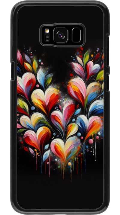 Coque Samsung Galaxy S8+ - Valentine 2024 Coeur Noir Abstrait