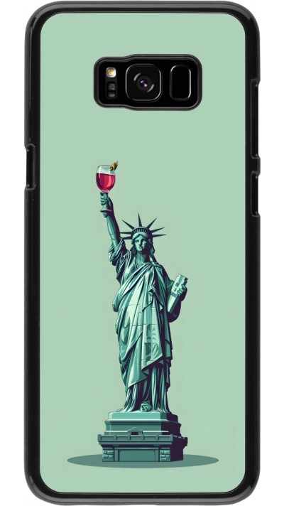 Samsung Galaxy S8+ Case Hülle - Freiheitsstatue mit einem Glas Wein