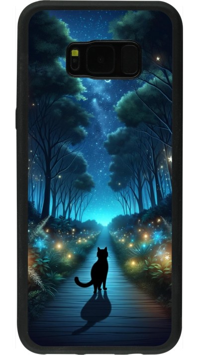 Samsung Galaxy S8+ Case Hülle - Silikon schwarz Schwarze Katze Spaziergang Samsung Galaxy S8+ Case Hülle - Silikon schwarz Schwarze Katze Spaziergang