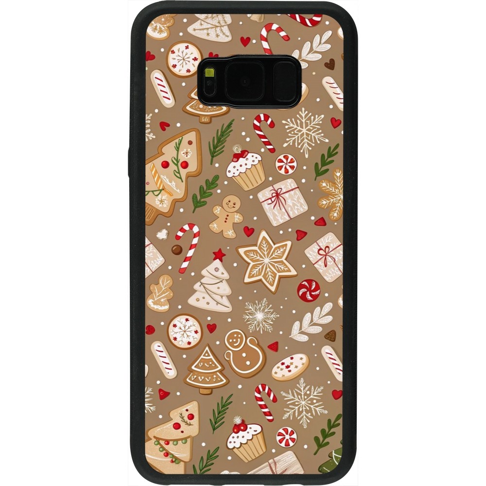 Samsung Galaxy S8+ Case Hülle - Silikon schwarz Christmas 25 Pattern Ginger Cookie