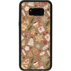 Samsung Galaxy S8+ Case Hülle - Silikon schwarz Christmas 25 Pattern Ginger Cookie