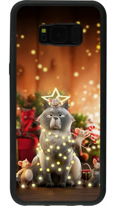 Samsung Galaxy S8+ Case Hülle - Silikon schwarz Christmas 25 Xmas Cat