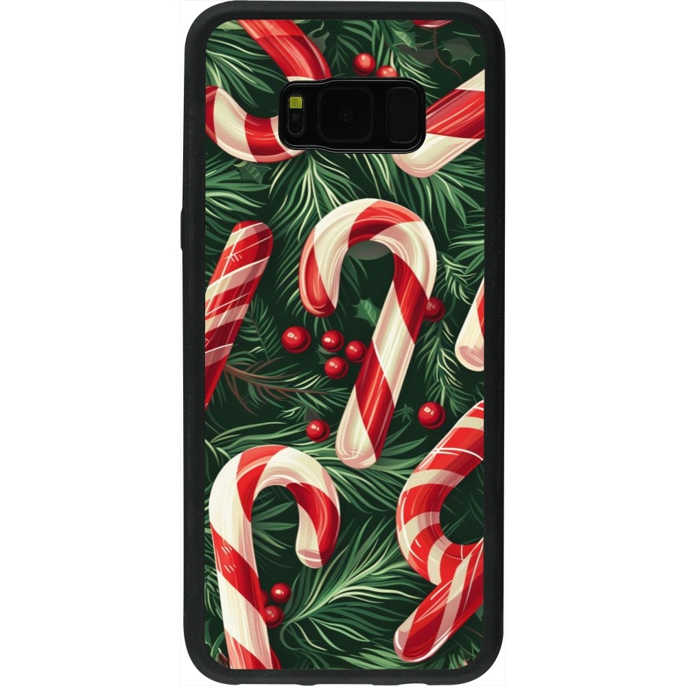 Samsung Galaxy S8+ Case Hülle - Silikon schwarz Christmas 25 Xmas Stick