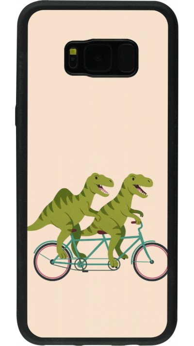Coque Samsung Galaxy S8+ - Silicone rigide noir Dinosaurs on bikes 2026