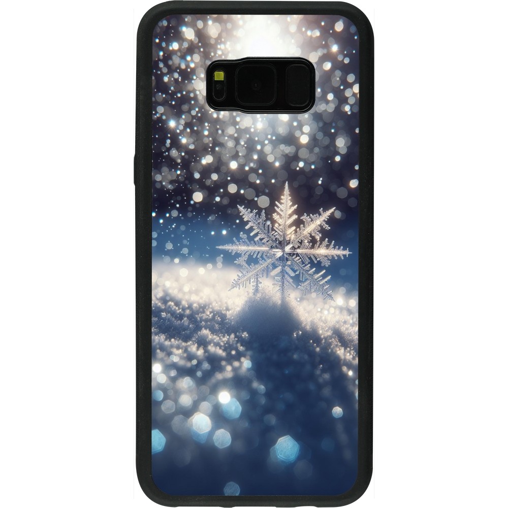 Samsung Galaxy S8+ Case Hülle - Silikon schwarz Schneeflocke Solar Glanz