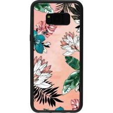 Samsung Galaxy S8+ Case Hülle - Silikon schwarz Flowers Artprint
