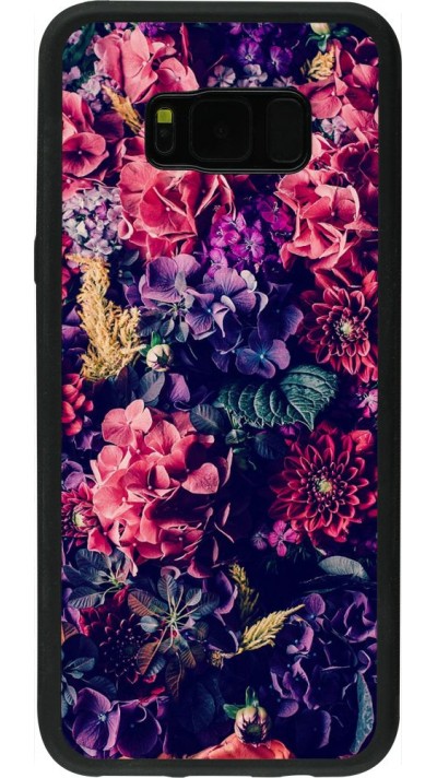 Coque Samsung Galaxy S8+ - Silicone rigide noir Flowers Dark