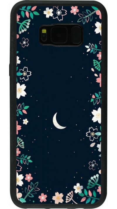 Coque Samsung Galaxy S8+ - Silicone rigide noir Flowers space