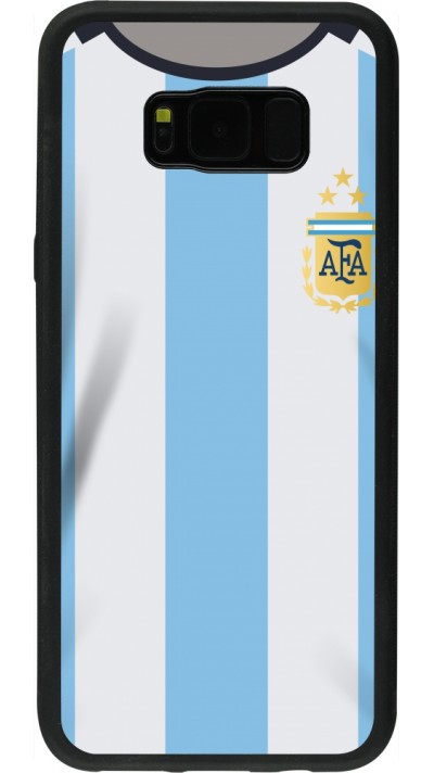 Coque Samsung Galaxy S8+ - Silicone rigide noir Maillot de football Argentine 2022 personnalisable