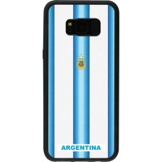 Coque Samsung Galaxy S8+ - Silicone rigide noir Maillot de football Argentine 2026 personnalisable