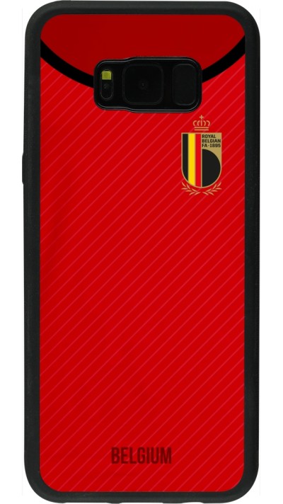 Coque Samsung Galaxy S8+ - Silicone rigide noir Maillot de football Belgique 2022 personnalisable