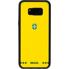 Coque Samsung Galaxy S8+ - Silicone rigide noir Maillot de football Bresil 2026 personnalisable