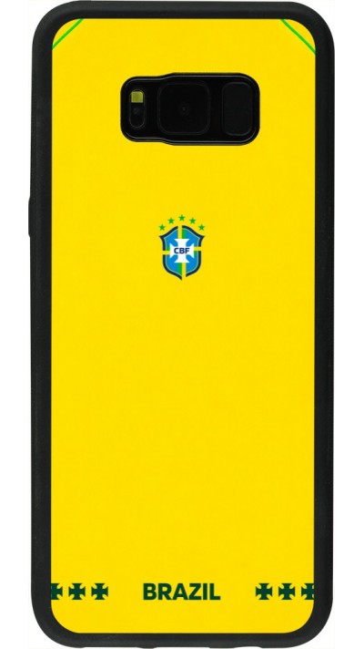 Coque Samsung Galaxy S8+ - Silicone rigide noir Maillot de football Bresil 2026 personnalisable
