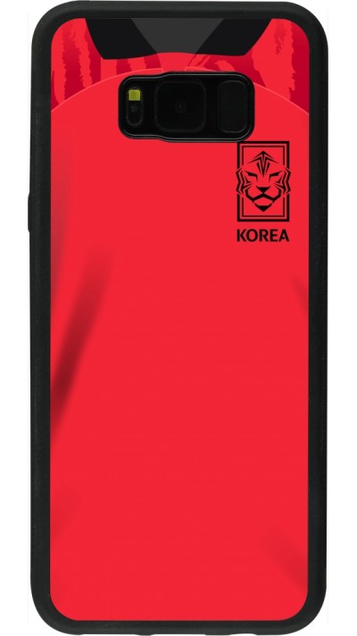 Coque Samsung Galaxy S8+ - Silicone rigide noir Maillot de football Corée du Sud 2022 personnalisable