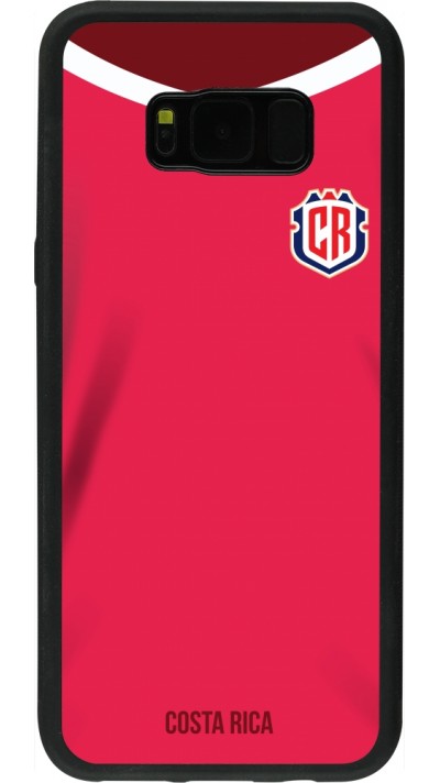 Coque Samsung Galaxy S8+ - Silicone rigide noir Maillot de football Costa Rica 2022 personnalisable