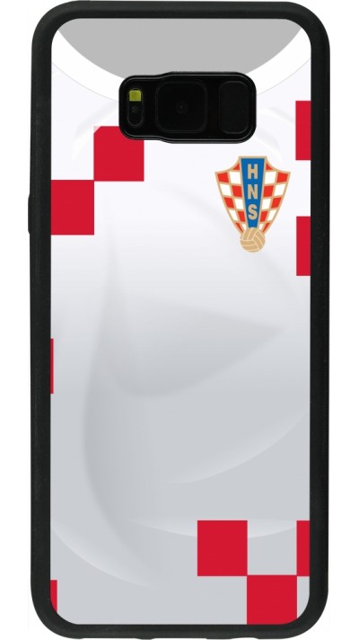 Coque Samsung Galaxy S8+ - Silicone rigide noir Maillot de football Croatie 2022 personnalisable