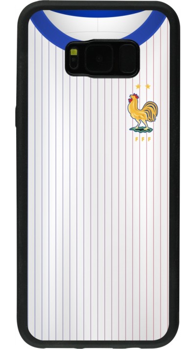 Coque Samsung Galaxy S8+ - Silicone rigide noir Maillot de football France Extérieur personnalisable