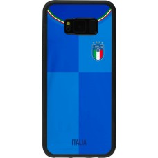 Coque Samsung Galaxy S8+ - Silicone rigide noir Maillot de football Italie 2022 personnalisable