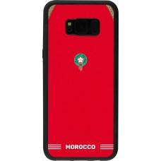 Coque Samsung Galaxy S8+ - Silicone rigide noir Maillot de football Maroc 2026 personnalisable