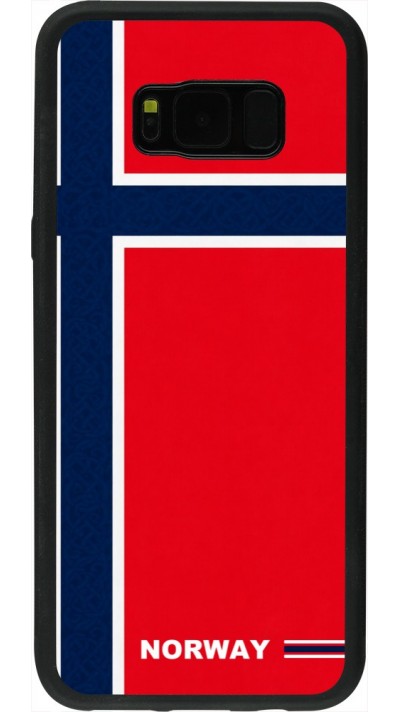 Coque Samsung Galaxy S8+ - Silicone rigide noir Maillot de football Norvège 2026 personnalisable