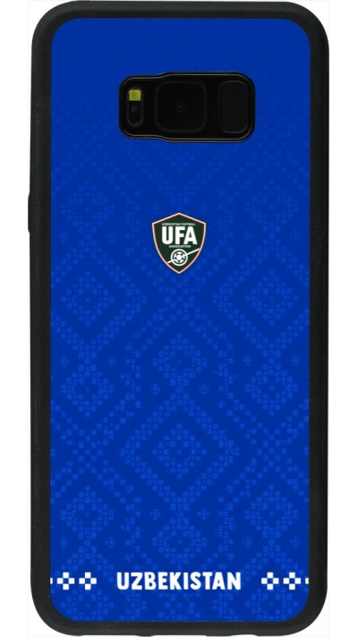 Coque Samsung Galaxy S8+ - Silicone rigide noir Maillot de football Ouzbékistan 2026 personnalisable