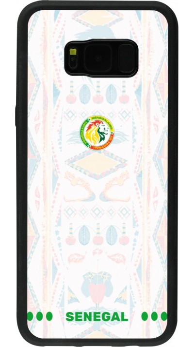 Coque Samsung Galaxy S8+ - Silicone rigide noir Maillot de football Sénégal 2026 personnalisable