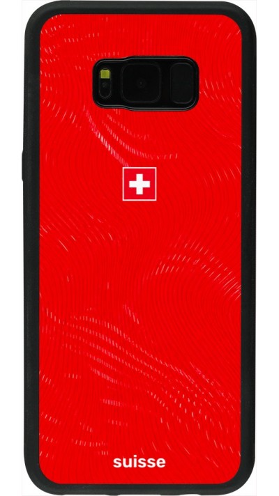 Coque Samsung Galaxy S8+ - Silicone rigide noir Maillot de football Suisse 2026 personnalisable