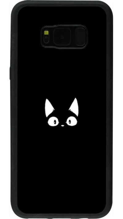 Coque Samsung Galaxy S8+ - Silicone rigide noir Funny cat on black