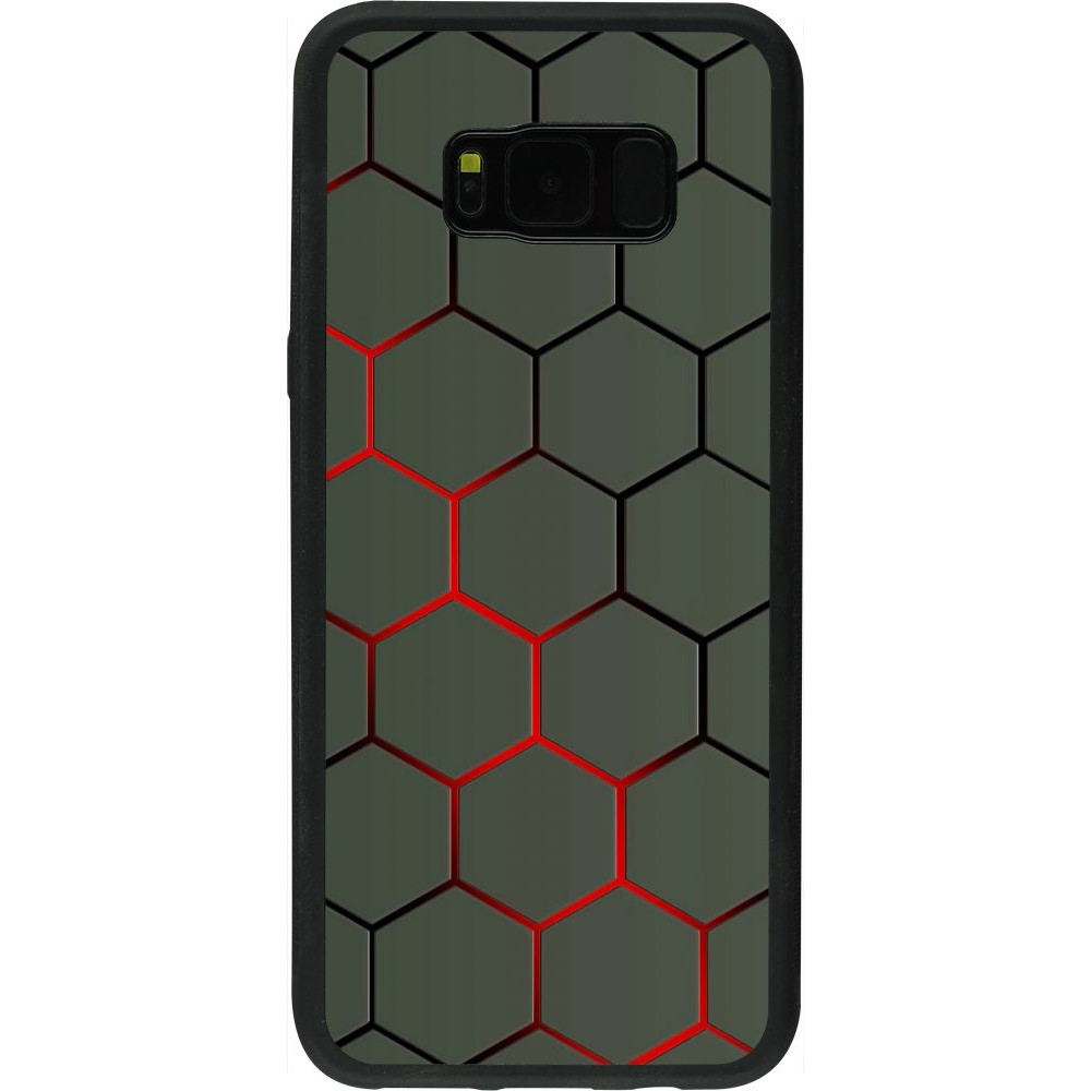 Coque Samsung Galaxy S8+ - Silicone rigide noir Geometric Line red