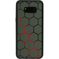 Coque Samsung Galaxy S8+ - Silicone rigide noir Geometric Line red