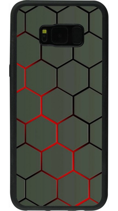 Coque Samsung Galaxy S8+ - Silicone rigide noir Geometric Line red