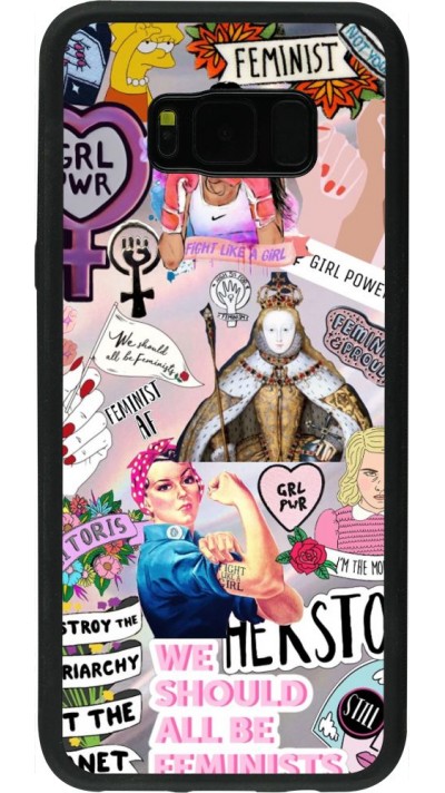 Coque Samsung Galaxy S8+ - Silicone rigide noir Girl Power Collage