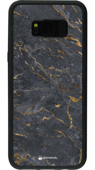 Coque Samsung Galaxy S8+ - Silicone rigide noir Grey Gold Marble