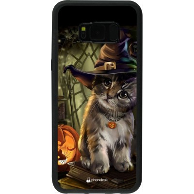 Coque Samsung Galaxy S8+ - Silicone rigide noir Halloween 21 Witch cat
