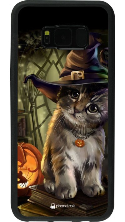 Coque Samsung Galaxy S8+ - Silicone rigide noir Halloween 21 Witch cat