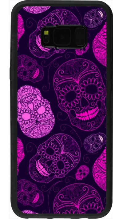 Coque Samsung Galaxy S8+ - Silicone rigide noir Halloween 2023 pink skulls