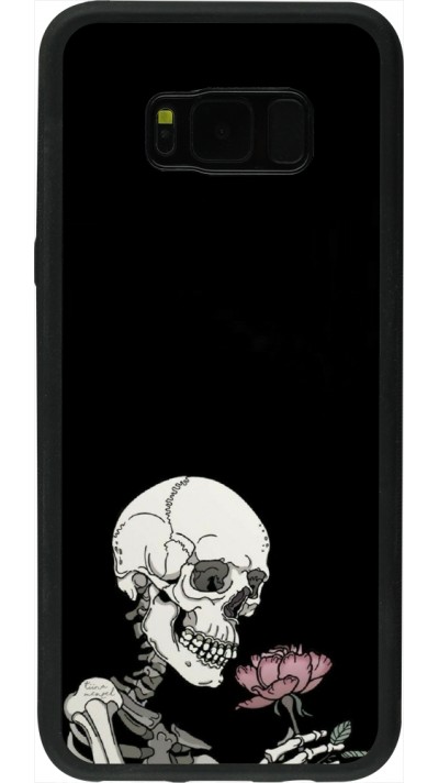 Coque Samsung Galaxy S8+ - Silicone rigide noir Halloween 2023 rose and skeleton