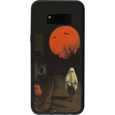 Samsung Galaxy S8+ Case Hülle - Silikon schwarz Halloween 2025 Ghost on a bicycle