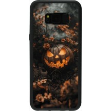 Samsung Galaxy S8+ Case Hülle - Silikon schwarz Halloween 2025 Pumpkin with flowers