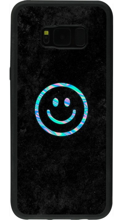 Samsung Galaxy S8+ Case Hülle - Silikon schwarz Happy smiley irisirt