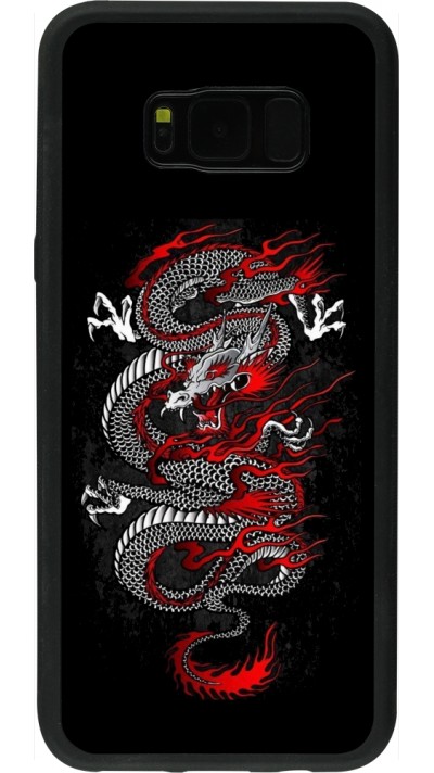 Samsung Galaxy S8+ Case Hülle - Silikon schwarz Japanese style Dragon Tattoo Red Black