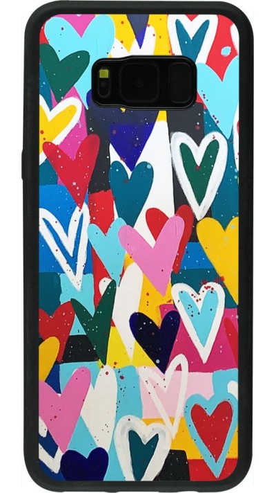 Coque Samsung Galaxy S8+ - Silicone rigide noir Joyful Hearts