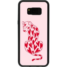 Coque Samsung Galaxy S8+ - Silicone rigide noir Leopard with hearts 2026